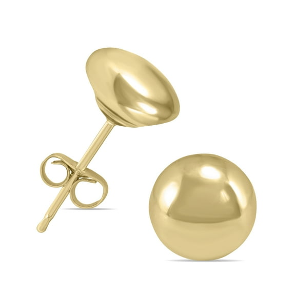 SZUL Women's 14K Yellow Gold 6mm Button Ball Stud Earrings