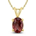 thumbnail image 1 of SZUL Women's 14K Yellow Gold 8x6MM Oval Garnet Pendant, 1 of 5
