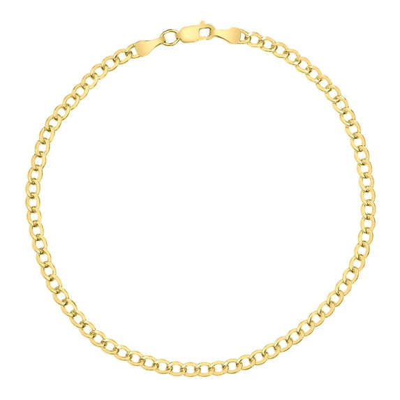 SZUL Women's 14K Yellow Gold Filled 3.3MM Curb Link Bracelet with Lobster Clasp