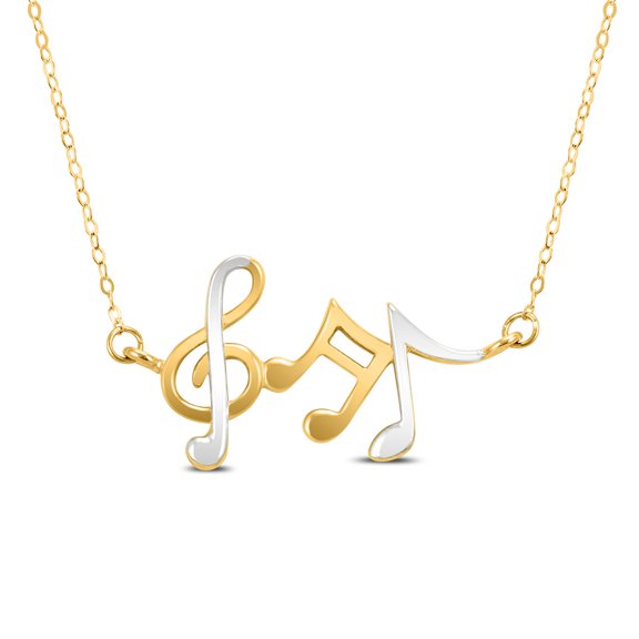 SZUL Women's 14K Yellow Gold Musical Notes Pendant