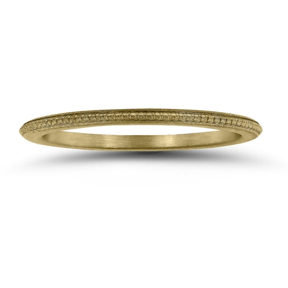 SZUL Women's 1MM Coin Edge Thin Wedding Band in 14K Yellow Gold