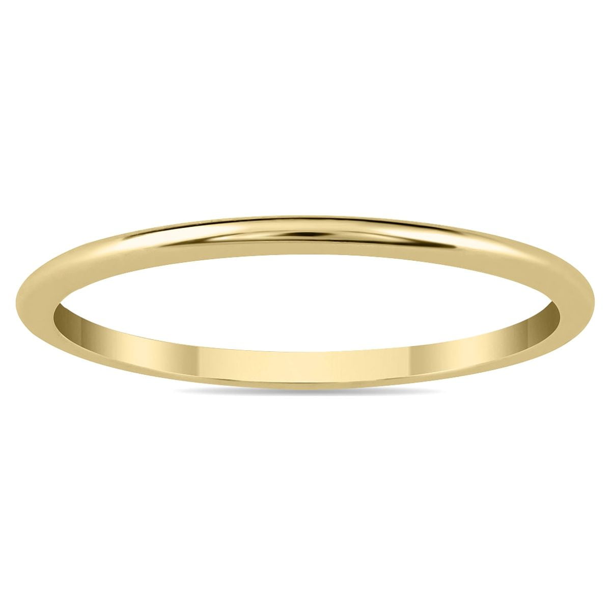 1mm Thin Domed Wedding Band in 14K Yellow Gold-