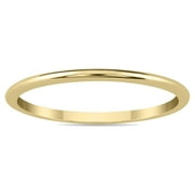 SZUL JEWELRY SZUL Women's 1mm Thin Domed Wedding Band in 14K Yellow Gold