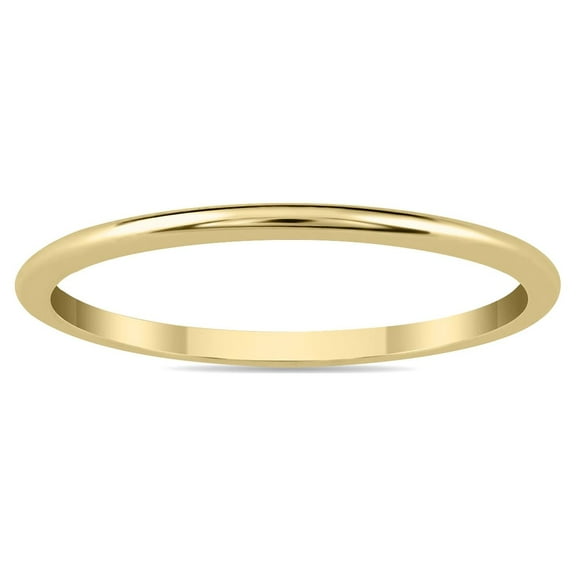 SZUL Women's 1mm Thin Domed Wedding Band in 14K Yellow Gold