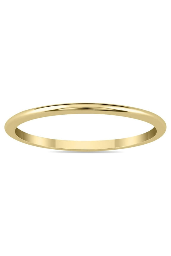 Women's 1mm Thin Domed Wedding Band in 14K Yellow Gold