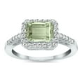 thumbnail image 1 of SZUL Women's 2 1/2 Carat TW Emerald Cut Green Amethyst Diamond Ring in 10K White Gold, 1 of 6