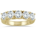 thumbnail image 1 of SZUL Women's 2 1/2 Carat TW Five Stone Diamond Wedding Band in 14K Yellow Gold  (J-K-L Color, I2-I3 Clarity), 1 of 3
