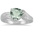 thumbnail image 1 of SZUL Women's 2 1/4 Carat Trillion Cut Green Amethyst and Diamond Ring in 10K White Gold, 1 of 3