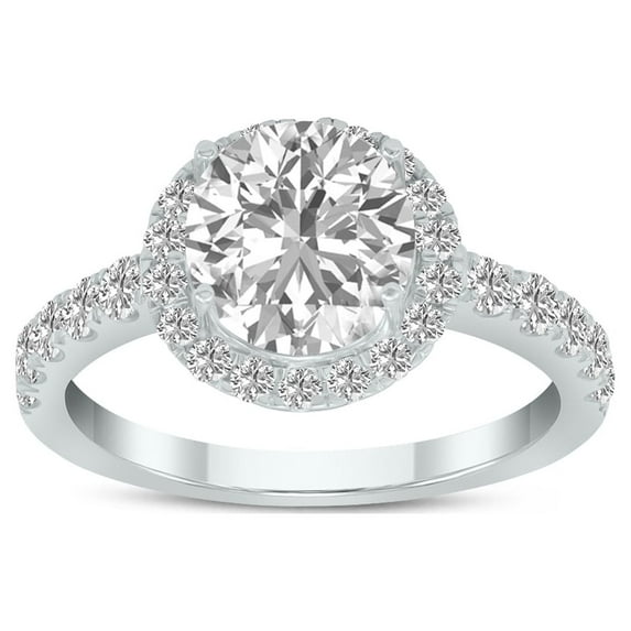 SZUL Women's 2 3/4 Carat TW Round Lab Grown Diamond Engagement Ring in 14K White Gold