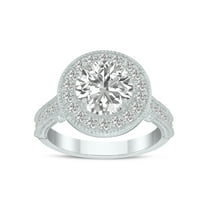 SZUL Women's 2 3/4 Carat TW Round Lab Grown Diamond Engagement Ring in 14K White Gold