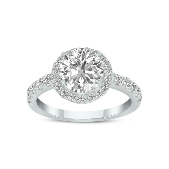 SZUL Women's 2 3/4 Carat TW Round Lab Grown Diamond Engagement Ring in 14K White Gold