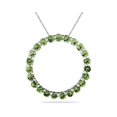 thumbnail image 1 of SZUL Women's 2.95ctw Peridot Circle Pendant in Sterling Silver, 1 of 2