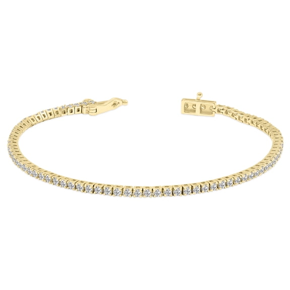 SZUL Women's 2 Carat TW Lab Grown Diamond Tennis Bracelet in 14K Yellow Gold (G-H Color, VS1-VS2 Clarity)