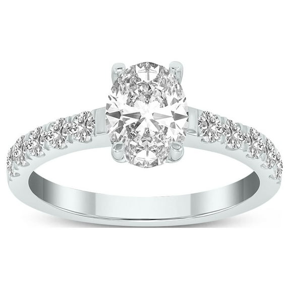 SZUL Women's 2 Carat TW Oval Lab Grown Diamond Engagement Ring in 14K White Gold