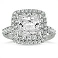 thumbnail image 1 of SZUL Women's 2 Carat TW Princess Diamond Estate Engagement Ring in 14K White Gold (J-K-L Color, I2-I3 Clarity), 1 of 4