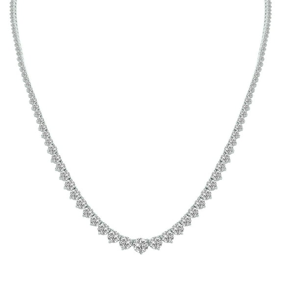 SZUL Women's 20 Carat TW Graduated Lab Grown Diamond Tennis Necklace in 14K White Gold