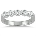 thumbnail image 1 of SZUL Women's 3/4 Carat TW Five Stone Diamond Wedding Band in 10K White Gold  (J-K-L Color, I2-I3 Clarity), 1 of 3