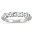 thumbnail image 1 of SZUL Women's 3/4 Carat TW Five Stone Diamond Wedding Band in 14K White Gold (J-K-L Color, I2-I3 Clarity), 1 of 3