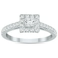 thumbnail image 1 of SZUL Women's 3/4 Carat TW Princess Cut Diamond Engagement Ring in 14K White Gold (J-K-L Color, I2-I3 Clarity), 1 of 4
