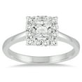 thumbnail image 1 of SZUL Women's 3/4 Carat TW Princess Cut Diamond Halo Engagement Ring in 14K White Gold (J-K-L Color, I2-I3 Clarity), 1 of 3