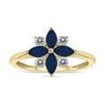 thumbnail image 1 of SZUL Women's 3/4 Carat TW Sapphire and Diamond Flower Ring in 10K Yellow Gold, 1 of 6