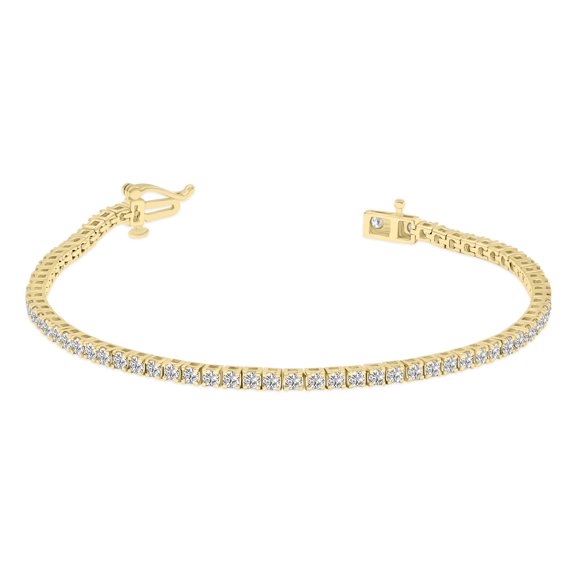 SZUL Women's 3 Carat TW Lab Grown Diamond Tennis Bracelet in 14K Yellow Gold (G-H Color, VS1-VS2 Clarity)