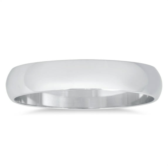 SZUL Women's 3mm Domed Wedding Band in 10K White Gold