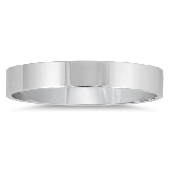 SZUL Women's 3mm Flat Comfort Fit Wedding Band in 10k White Gold