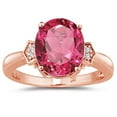 thumbnail image 1 of SZUL Women's 4 1/2 Carat Pink Topaz & Diamond Ring in 14K Rose Gold, 1 of 3