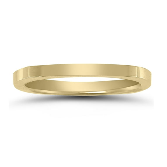 SZUL Women's 4 Sided Thin 1.5MM Wedding Band in 14K Yellow Gold