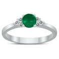 thumbnail image 1 of SZUL Women's 4MM Emerald and Diamond Cynthia Ring in 10K White Gold, 1 of 4