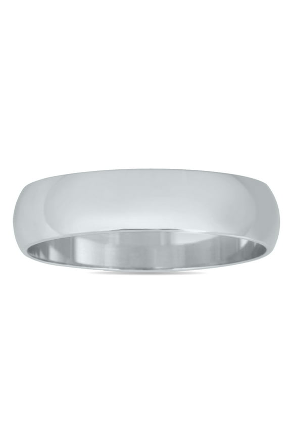 Women's 4mm Domed Wedding Band in 10K White Gold