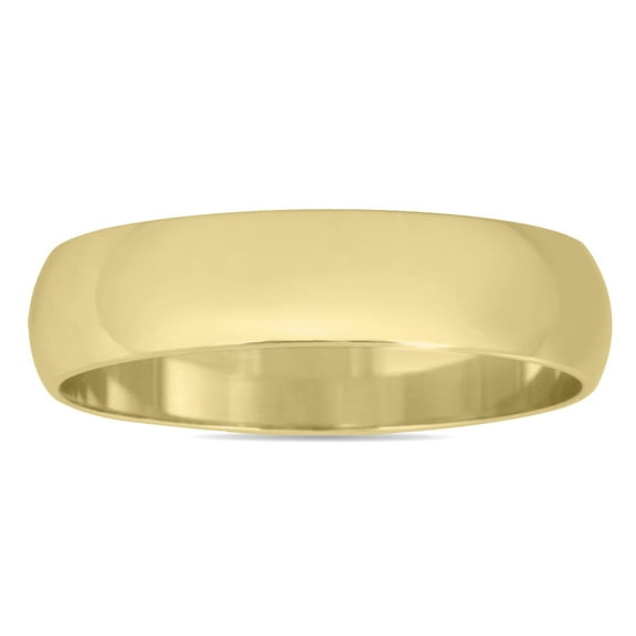 SZUL Women's 4mm Domed Wedding Band in 10K Yellow Gold