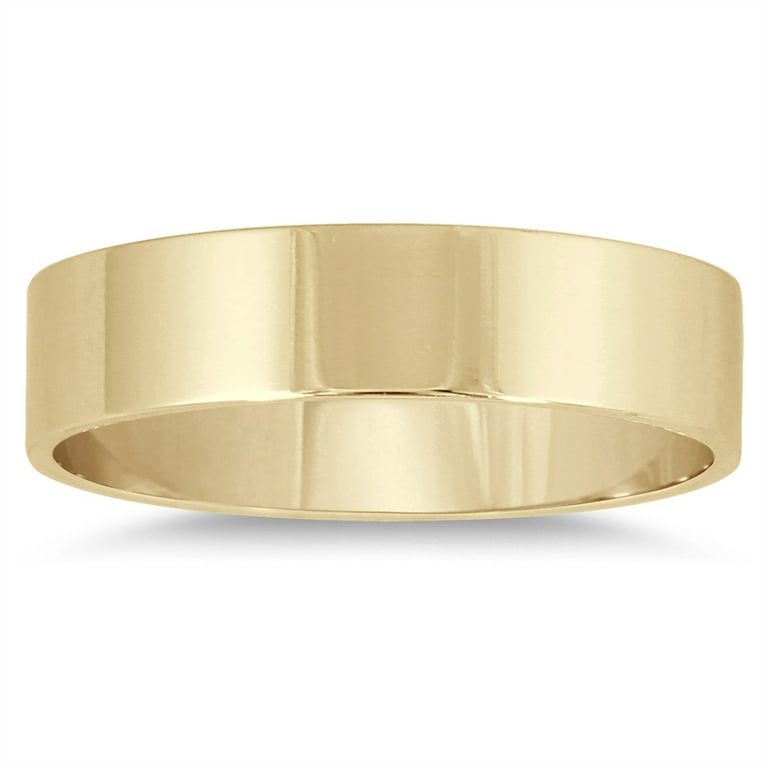 SZUL Women's 4mm Flat Comfort Fit Wedding Band in 14K Yellow Gold