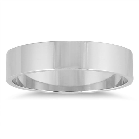 SZUL Women's 4mm Flat Wedding Band in 14K White Gold
