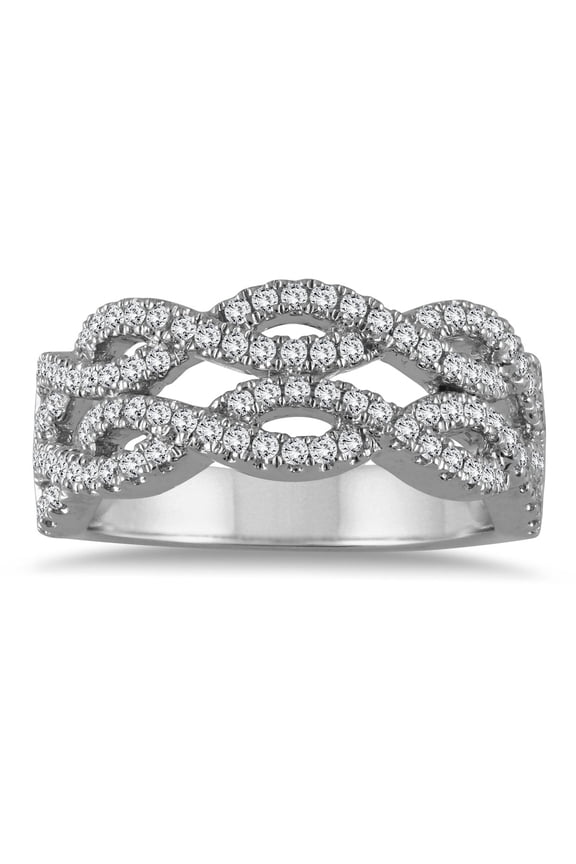 Women's 5/8 Carat TW Diamond Fashion Ring in 10K White Gold (J-K-L Color, I2-I3 Clarity)