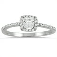 thumbnail image 1 of SZUL Women's 5/8 Carat TW Princess Cut Halo Diamond Engagement Ring in 10K White Gold (J-K-L Color, I2-I3 Clarity), 1 of 3