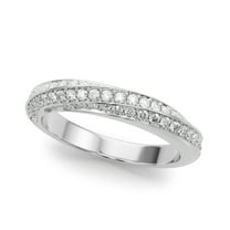 SZUL Women's 5/8 Carat TW Twist Diamond Wedding Band in 14K White Gold