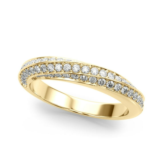 SZUL Women's 5/8 Carat TW Twist Diamond Wedding Band in 14K Yellow Gold