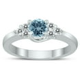 thumbnail image 1 of SZUL Women's 5MM Aquamarine and Diamond Cynthia Ring in 10K White Gold, 1 of 4
