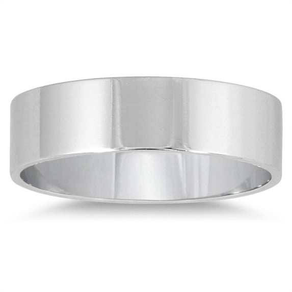 SZUL Women's 5mm Flat Comfort Fit Wedding Band in 10k White Gold