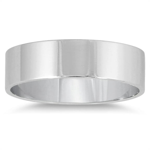 SZUL Women's 5mm Flat Comfort Fit Wedding Band in 14K White Gold