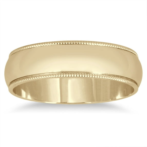 SZUL Women's 5mm Milgrain Edge Comfort Fit Wedding Band in 14K Yellow Gold