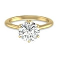 thumbnail image 1 of SZUL Women's 6 Prong Lianne Solitaire Ring with IGI Certified 3 Carat Center Round Lab Grown Diamond in 14K Yellow Gold, 1 of 3