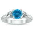 thumbnail image 1 of SZUL Women's 6MM Blue Topaz and Diamond Cynthia Ring in 10K White Gold, 1 of 4