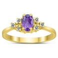thumbnail image 1 of SZUL Women's 6X4MM Amethyst and Diamond Regal Ring in 10K Yellow Gold, 1 of 4