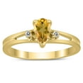 thumbnail image 1 of SZUL Women's 6X4MM Citrine and Diamond Pear Shaped Open Three Stone Ring in 10K Yellow Gold, 1 of 4