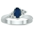 thumbnail image 1 of SZUL Women's 6X4MM Sapphire and Diamond Twist Ring in 10K White Gold, 1 of 4