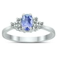 thumbnail image 1 of SZUL Women's 6X4MM Tanzanite and Diamond Regal Ring in 10K White Gold, 1 of 4