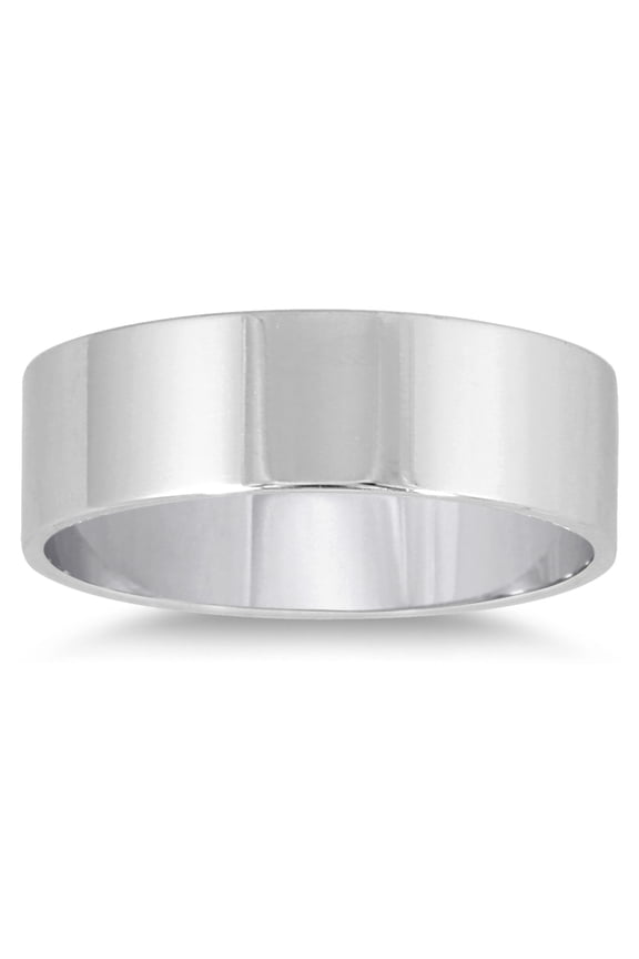 Women's 6mm Flat Comfort Fit Wedding Band in 10k White Gold